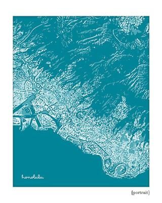 Honolulu Hawaii cityscape art print