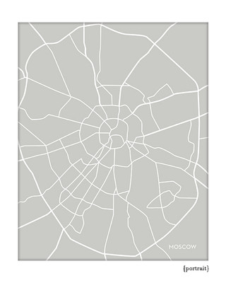 Moscow Russia city map art