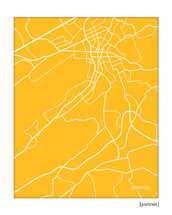 Bristol Tennessee City Map art print