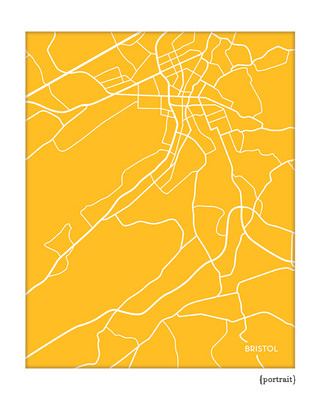 Bristol Tennessee City Map art print