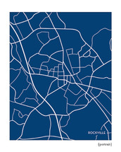 Rockville Maryland City Map Print