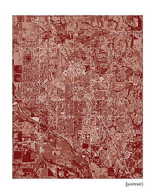 Norman Oklahoma cityscape print