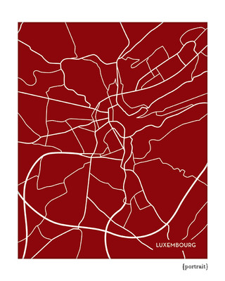Luxembourg City map art