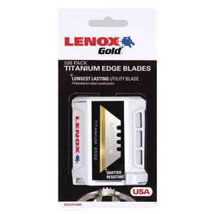 Lenox Gold 20352, Bi-Metal Utility Knife Blade, 100 Pack
