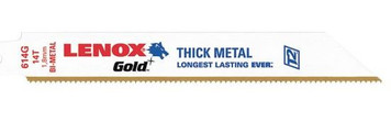 614G /624G Lenox Gold Reciprocating Saw Blades, 6"x3/4"x.035" 14 or 24 tpi, 5 pack