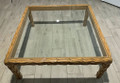 Persian Ivy Carved Glass Top Coffee Table - A Main Library Find - The Voodoo Estate