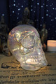  Felony Peaches the Fortune Teller's 7.5" Iridescent India Glass LED Skull - New Old Stock