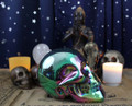 LiDiex Glassworks 9" Iridized Titanium Ceramic Skull - An Aunt Vouivre Shrine Wall Find - The Voodoo Estate
