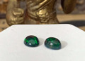 Pair of Coober Pedy Djanggawul Black Opal Cabochons 3.42 tcw. - A Master Suite Gemstone Spell Box Find - The Voodoo Estate