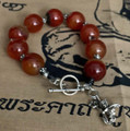 Bali Sterling Silver and Brazilian Shaman's Carnelian Sex Magic Love Spell Mala Bracelet with Little Blue Devil Charm - A Boudoir Guest House Find - The Voodoo Estate