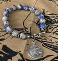 Bali Sterling Silver and Brazilian Shaman's Sodalite Libra Zodiac Mala Bracelet - A Main Healing Altar Find - The Voodoo Estate