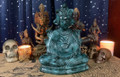 13 3/8" San Francisco Chinatown Celadon Ceramic Buddha in Dhyana Mudra circa 1960 - A Main Library Find - The Voodoo Estate