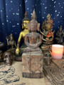 18th Century, Shan, Antique Tai Lue Burmese Hibiscus Wood Seated Buddha - 1888 LiDiex Suite Kuman Thong Guardian - The Voodoo Estate