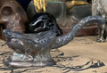 .900 Vietnamese Silver Irrawaddy Dolphin Opium and Absinthe Poppy Demon Invocation Soaker - A Main Ballroom Altar Lounge Find - The Voodoo Estate