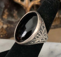 La Mano Nera Strega's Sterling Silver and Thuggee Onyx Vision Ring - A Black Pyramid Vèvé Room Find - The Voodoo Estate - SOLD! -