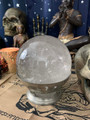 5" Pietro d'Abano Heptameron Quartz Crystal Sphere with Zeister Holland Pewter Stand - An 1888 LiDiex Suite Find - The Voodoo Estate - SOLD! -