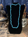 32" Continuous Strand of Mahabharata Dancer's Turquoise Chips, Money Draw, Good Luck, Protection Necklace - A Femini Altar Find - The Voodoo Estate