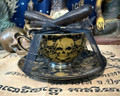 Park Château Black and Gold Skull Motif Tea Cup and Saucer Set Gothic Halloween New