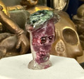 Aunt Nadiene's Thai Carved Ruby, Zoisite, Crystal Skull with Mwali Shafite Sorcerer's Mozambique Garnet Eyes - A LiDiex Chapel Find - The Voodoo Estate