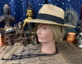 Vintage Ultrafino Fedora Panama Hat with Plaited Kangaroo Stampede String - C.J., Sr's Estate