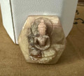Aunt Nadiene's Thai Carved Polished Peach Sapphire Rough Buddha Amulet - A LiDiex Chapel Find - The Voodoo Estate