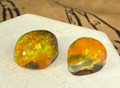 Lot of 2 Curandero Money Draw Lucky Mexican Fire Opal Pear Cabochons 10.07 tcw - A Black Pyramid Vèvé Room Find - The Voodoo Estate