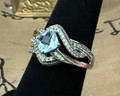 Sterling Silver, Aquamarine and White Topaz Gems Ring - A Main Ballroom Altar Find - The Voodoo Estate