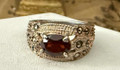 .950 Amalgam Silver, Third Eye Mine Pyrope Garnet Gem and Bokor's Pyrite - Past Life Regression Ring and Black Pyramid Vèvé Room Find - The Voodoo Estate~!~ ~!~ SOLD! ~!~ ~!~
