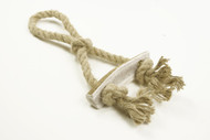 Handmade Hemp Rope Dog Toy with Split Elk Antler Chew