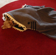 Handmade Fleece Dog Bed - Shark Sleeping Bag