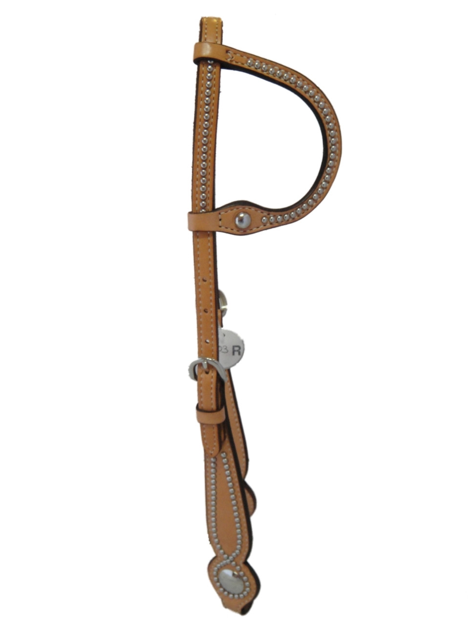 New Billy Cook Leather One Ear Headstall Spotted Horse Conchos Tack CHN Flaired 
