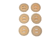 Set of 6 Slotted Leather Rosettes with Spots