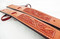 Pair of chestnut oiled floral billet straps