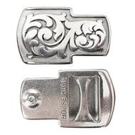 Jeremiah Watt Horse Shoe Brand Hardware Ear Slide Floral Silver