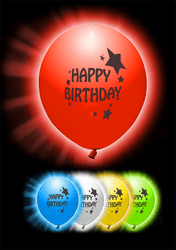 5 Happy Birthday LED Balloons
