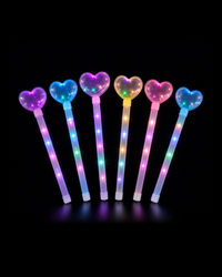24 Rainbow Heart Wands