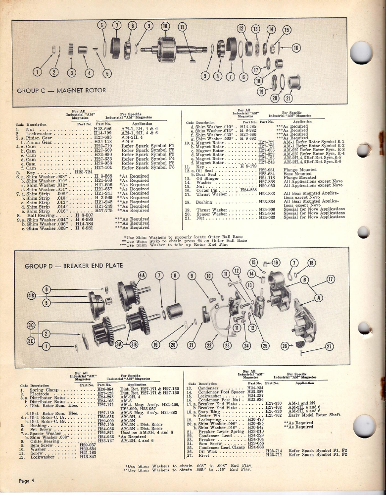 Eisemann AM Magneto parts catalog 1949