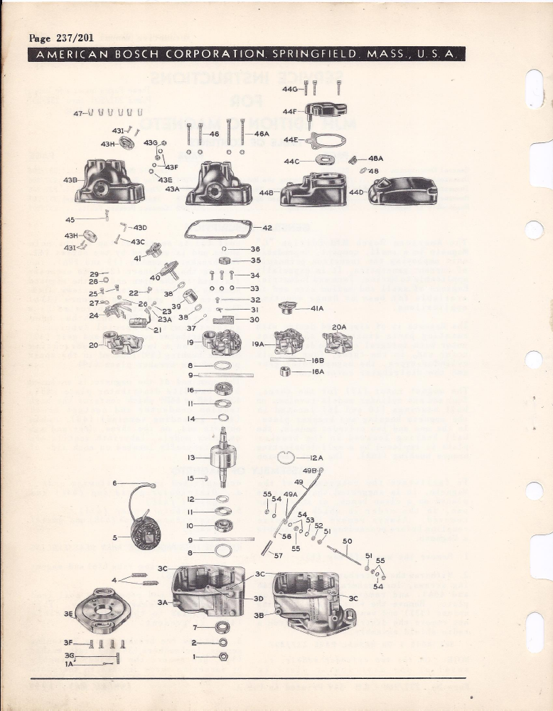 American Bosch MJH Service Instructuions