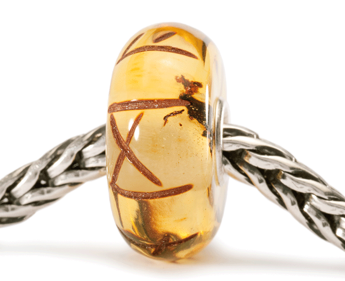 Trollbeads Amber Runes on Troll Bracelet Trollbeads Amber Runes on Troll Bracelet