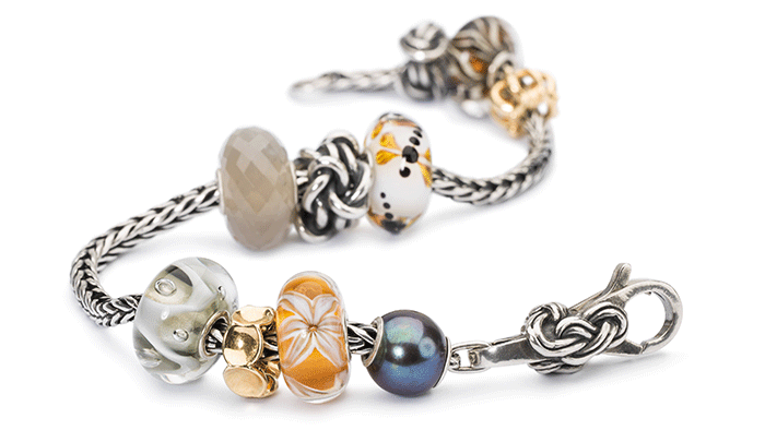 Trollbeads Bracelet wit Gold Charm Trollbeads Bracelet wit Gold Charm