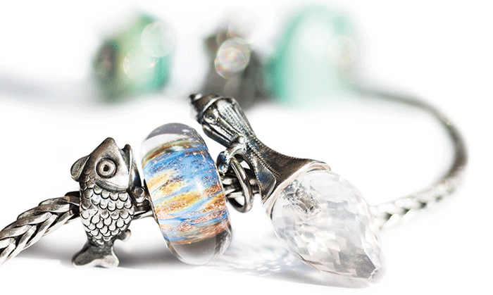 Trollbeads Silver Charms with Glass Trollbeads Silver Charms with Glass