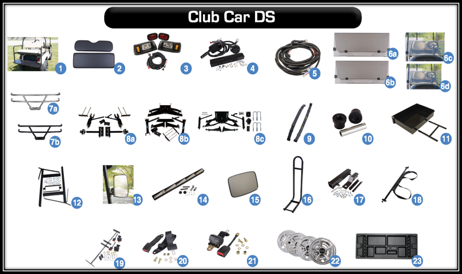 Replacement Parts for Club Car DS