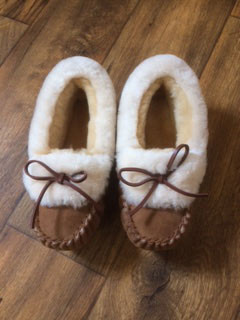 lambswool moccasin slippers