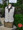 Hand Knitted Moss-Stitch Waistcoat in Natural Aran Swaledale Wool with wood buttons