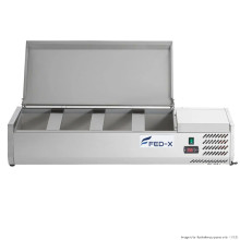 FED-X Salad Bench with Stainless Steel Lid - XVRX1200/380S (EFD XVRX1200/380S)