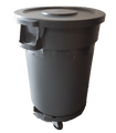 Round Plastic Bin 20 Gallon/75 Litre Grey w/lid (092.01.0009)