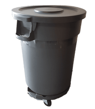 Round Plastic Bin 20 Gallon/75 Litre Grey w/lid (092.01.0009)