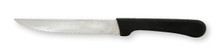 Pointed tip black poly handle steak knife