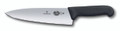 Victorinox Cooks Carving Knife 20cm Extra Wide Blade Fibrox - Black  5.2063.20