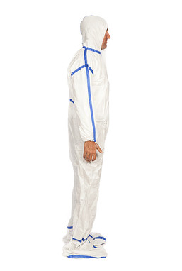 TrueCare Sterile Cleanroom Coverall, size 5XL shown from the side